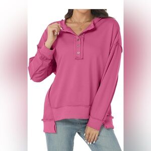 Tanou Women's Oversized Sweatshirts Long Sleeve
Rose Red
Size M
NWT 🌹💐